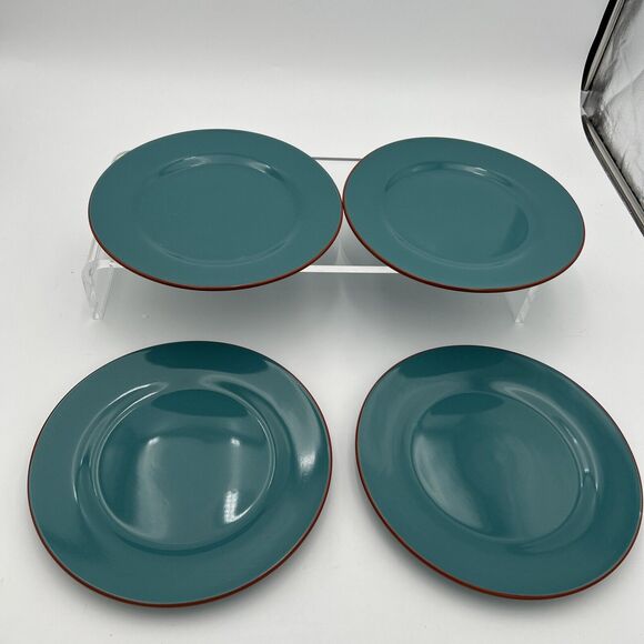 SOLD OUT Qty 1 Plate Baum Tangier (Turquoise/Orange) - Dinner Plate - 11" - Picture 2 of 10